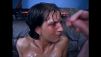 Denise Gets Drenched In Cum In Bukkake Orgy