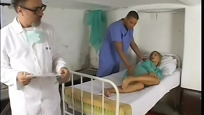 American Blonde Patient Gets Oral And Facial From Male Nurse